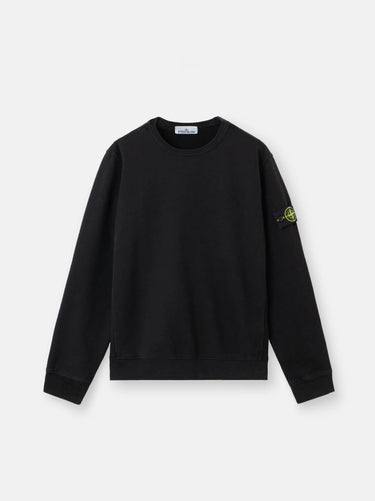 STONE ISLAND-Felpa Girocollo con Inserti a Costine Nero-TRYME Shop