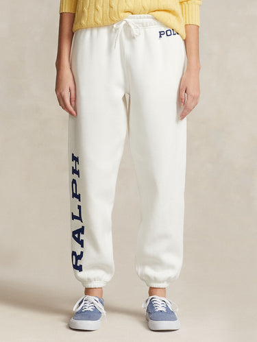 RALPH LAUREN-Pantaloni da Jogging con Scritto Ralph Lauren Bianco-TRYME Shop