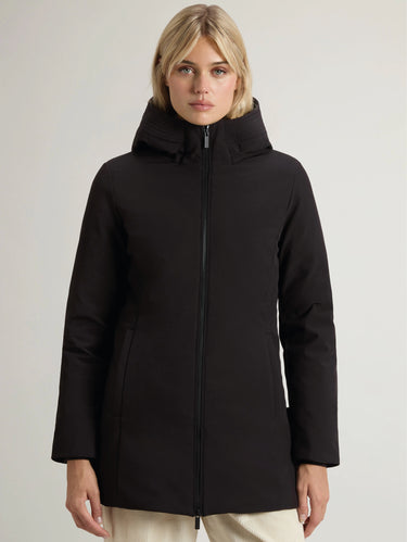 WOOLRICH-Parka in Tech Soft Shell Firth Down Nero-TRYME Shop