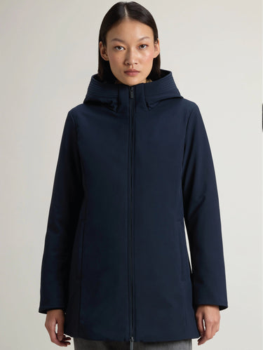 WOOLRICH-Parka in Tech Soft Shell Firth Down Blu-TRYME Shop