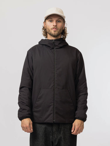 SNOW PEAK-Parka Minimalista Leggero con Imbottitura Nero-TRYME Shop