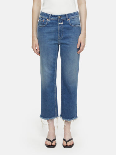 CLOSED-Jeans Slim con Orlo Sfrangiato Milo Blu-TRYME Shop