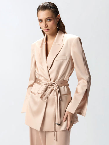 PINKO-Blazer in Satin con Cintura Rosa-TRYME Shop