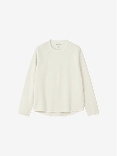 GOLDWIN-T-shirt Maniche Lunghe in Waffle Leggero Avorio-TRYME Shop