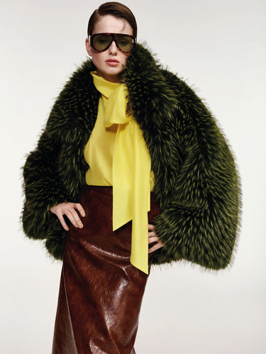 ESSENTIEL ANTWERP-Eco Pelliccia Over Size Foresta-TRYME Shop