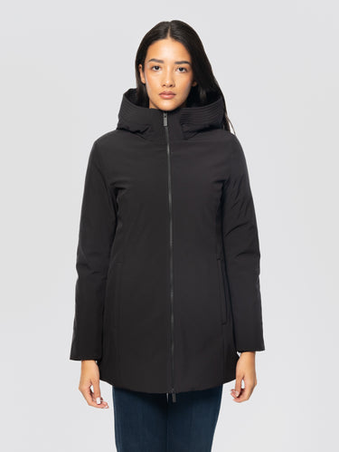WOOLRICH-Parka in Tech Soft Shell Firth Down Nero-TRYME Shop