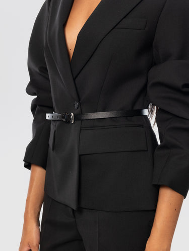 Black Fitted Double-Breasted Jacket