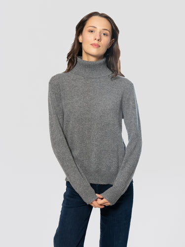 NOTSHY-Maglia Laurene Collo Alto in Cashmere Grigio-TRYME Shop