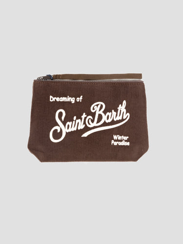 MC2 SAINT BARTH-Pochette Aline Velluto Marrone-TRYME Shop