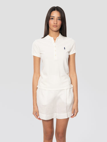 RALPH LAUREN-Polo in Piquet Slim Fit Bianco-TRYME Shop