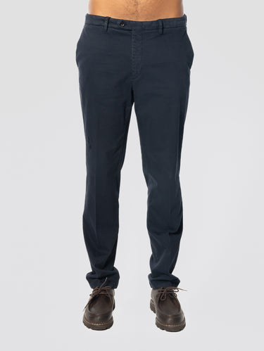 BRIGLIA 1949-Pantaloni in Rasatello di Cotone Sartoriali Blu-TRYME Shop