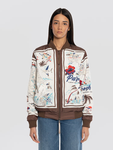 P.A.R.O.S.H.-Bomber Reversibile con Stampa Marrone-TRYME Shop