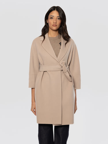 MAX MARA-Cappotto Cucito a Mano in Doppio di Lana Arona Beige-TRYME Shop