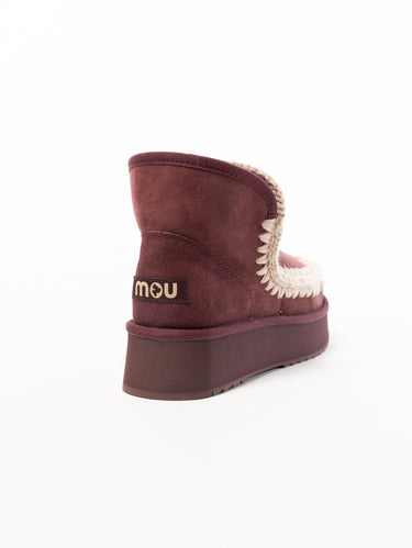 Stivaletto in Montone Mini Eskimo Platform Cabernet