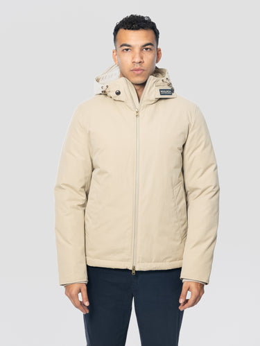 WOOLRICH-Giaccone Microfibra Mountain Cloth Beige-TRYME Shop