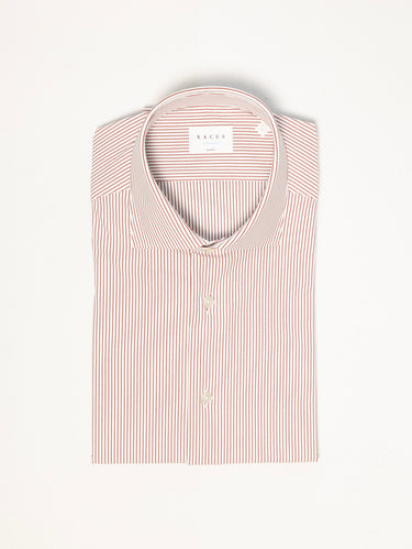 XACUS-Camicia Active Shirt in Twill a Righe Rosso/Bianco-TRYME Shop