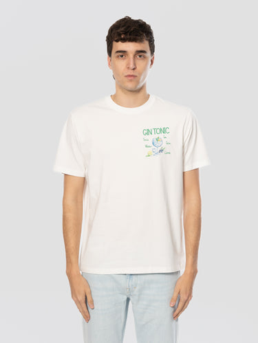 MC2 SAINT BARTH-T-shirt con Ricamo Gin Tonic Recipe Bianco-TRYME Shop
