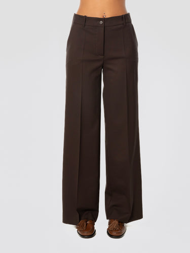 P.A.R.O.S.H.-Pantaloni Palazzo in Fresco Lana Testa di Moro-TRYME Shop