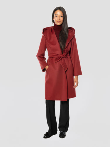 Bordeaux Hooded Wrap Coat