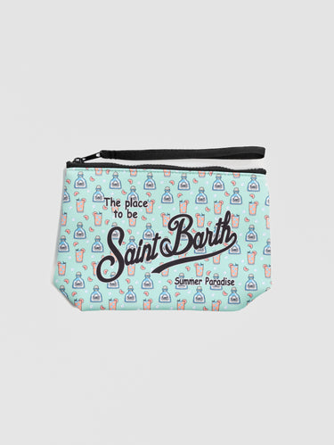 MC2 SAINT BARTH-Pochette in Neoprene Fantasia Cocktail Azzurro-TRYME Shop