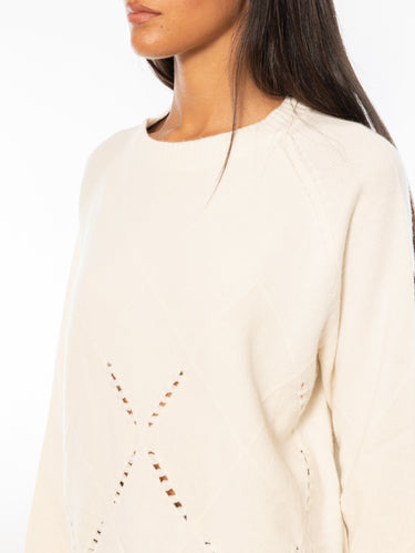 Beige Sweater with Openwork Details