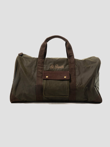 MC2 SAINT BARTH-Borsone da Viaggio Jetleg in Tessuto Wax Verde Militare-TRYME Shop