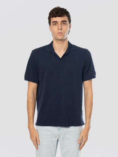 MC2 SAINT BARTH-Polo in Piqué di Cotone Blu Navy-TRYME Shop
