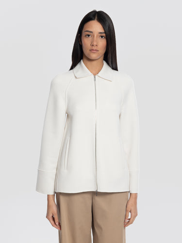 MAX MARA MM-Giacca in Jersey Armaturato Eliseo Bianco-TRYME Shop