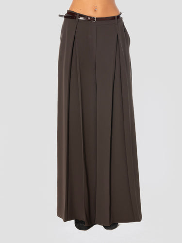 P.A.R.O.S.H.-Pantaloni a Palazzo con Elastico in Vita Testa di Moro-TRYME Shop