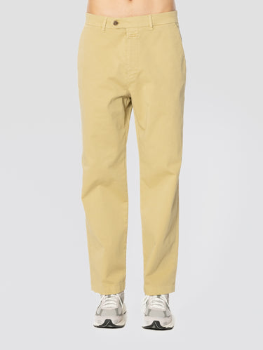 CLOSED-Pantaloni in Twill di Cotone a Vita Alta Beige-TRYME Shop