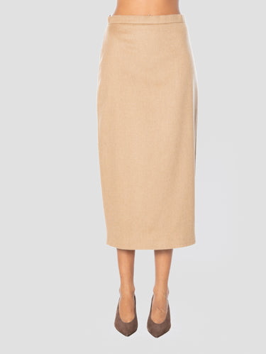 MAX MARA-Gonna a Tubino in Cammello Beige-TRYME Shop