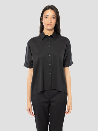 MAX MARA MM-Camicia Oversize Maniche Corte Nero-TRYME Shop