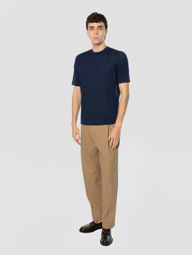 Trousers with Side Elastic Beige