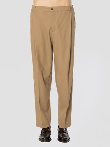 BRIGLIA 1949-Pantaloni con Elastico Laterale Beige-TRYME Shop