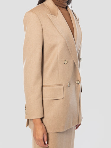 Camel Double-Breasted Jacket