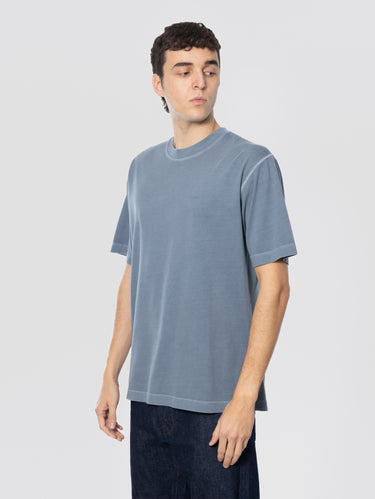 Crew Neck T-Shirt with Washed Look Gray