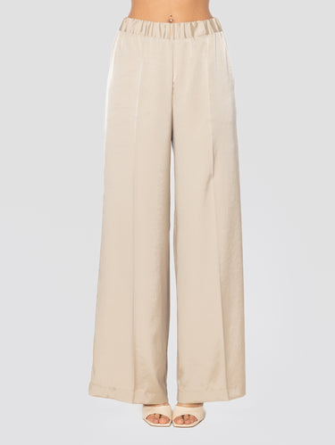 P.A.R.O.S.H.-Pantaloni in Poly Twill Beige-TRYME Shop