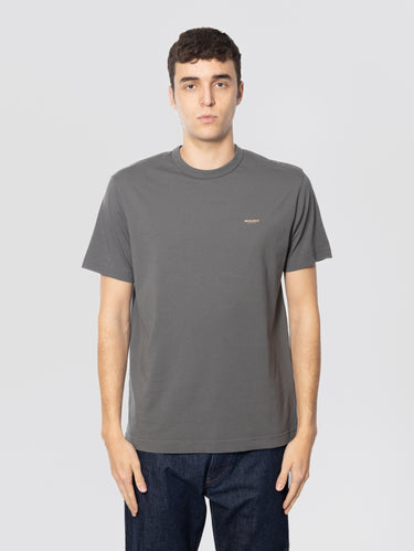 WOOLRICH-T-shirt Girocollo in Cotone Organico Grigio-TRYME Shop