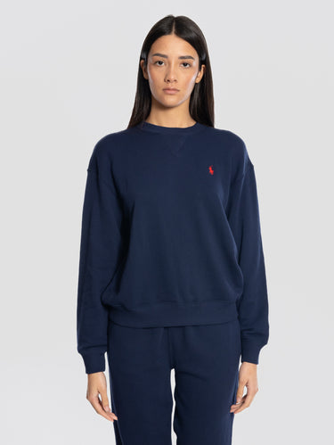 RALPH LAUREN-Felpa Girocollo Leggera Blu-TRYME Shop
