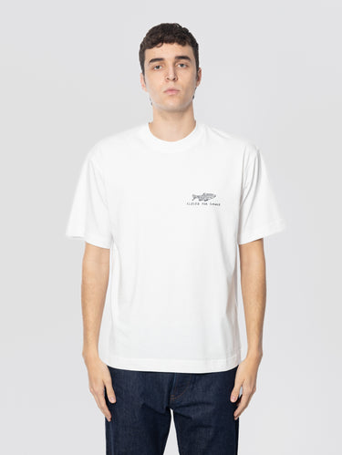 CLOSED-T-shirt Girocollo con Stampa sul Petto Bianco-TRYME Shop