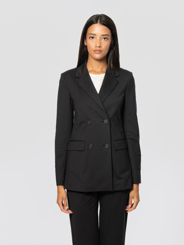 MAX MARA MM-Blazer Doppiopetto in Jersey Nero-TRYME Shop