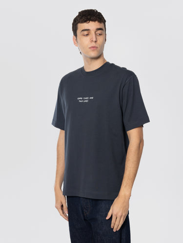 Crew Neck T-Shirt with Print Black