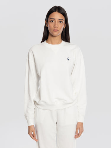 RALPH LAUREN-Felpa Girocollo Leggera Bianco-TRYME Shop