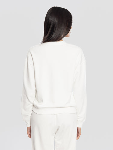 Leichter Rundhals-Sweatshirt Weiß
