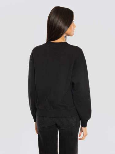Leichter Rundhals-Sweatshirt Schwarz