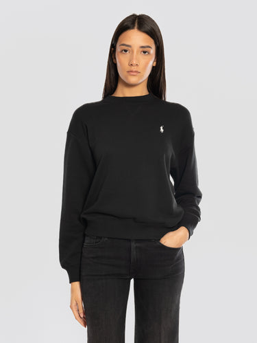 RALPH LAUREN-Felpa Girocollo Leggera Nero-TRYME Shop