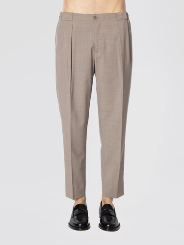BRIGLIA 1949-Pantaloni Portobellos in Fresco Lana Beige-TRYME Shop