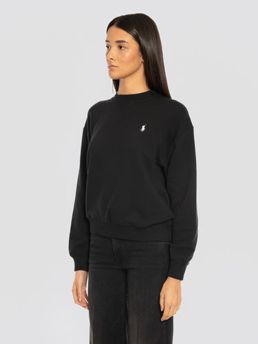Leichter Rundhals-Sweatshirt Schwarz