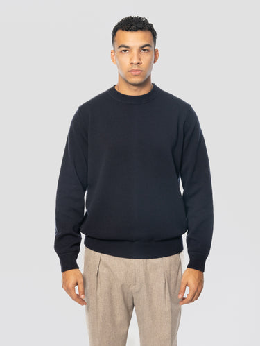 FILIPPO DE LAURENTIIS-Maglia Girocollo in Lana e Cashmere Blu Navy-TRYME Shop