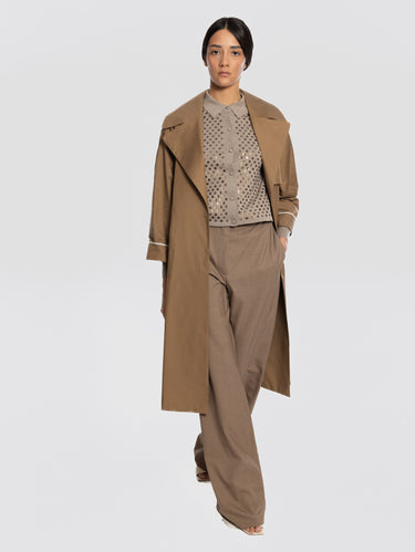 Brown Long Robe Trench Coat